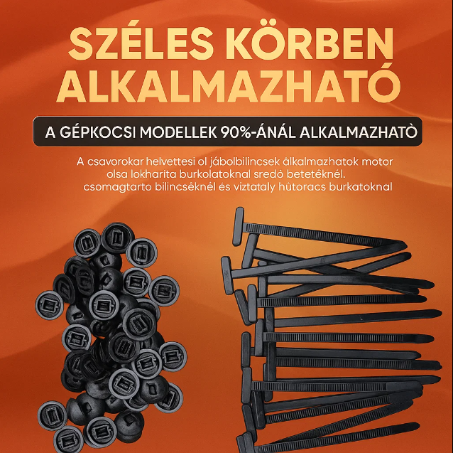 Univerzális Nylon Kábelrögzítő – Gyors és tartós megoldás az autódhoz! 🚗🔧